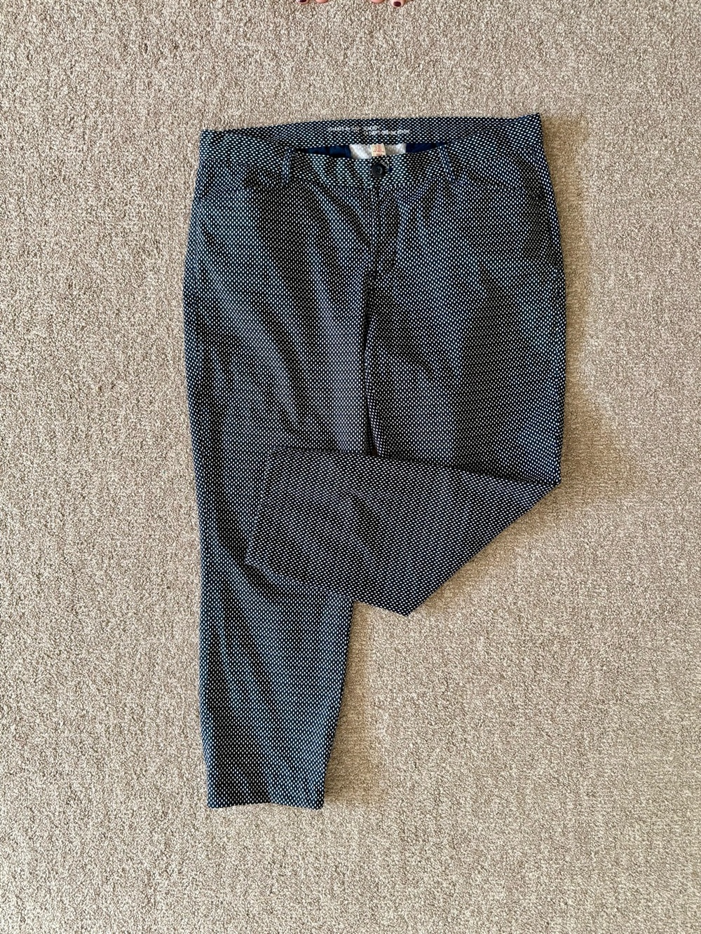 Women’s Khaki by GAP Navy Slim City Slacks with White Micro Dot Print